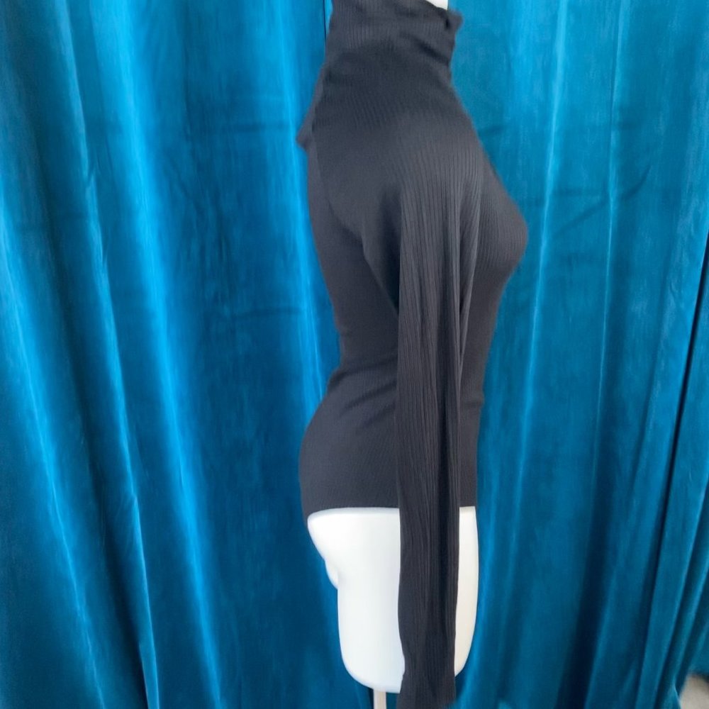 Fashion Nova Cutout Sweater Bodysuit Black - Picture 4 of 9